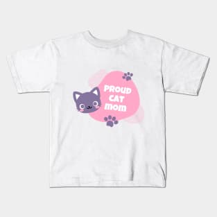 Proud Cat Mom Mother's Day Kids T-Shirt
